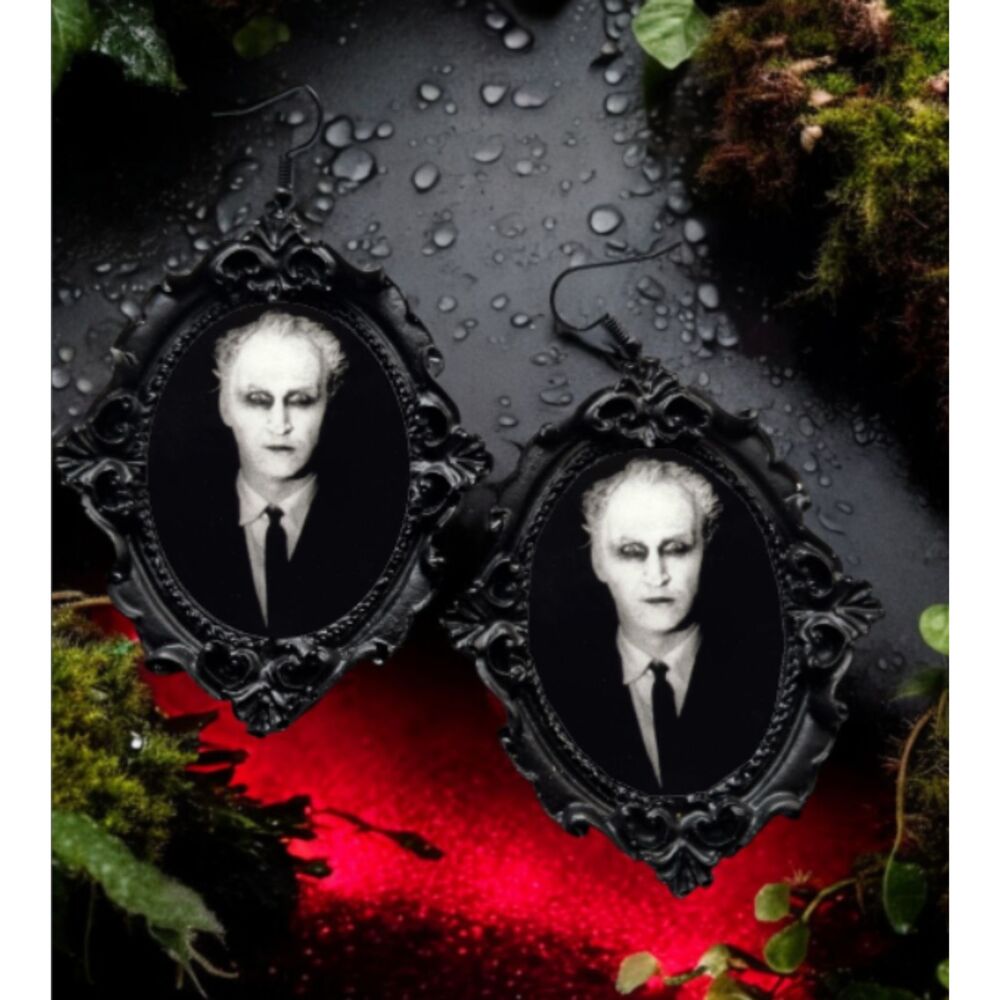 Carnival of Souls Earrings Black Gothic Oversized Jewelry Classic Horror Films